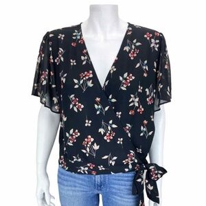Madewell Floral Wrap Top sz XL EUC